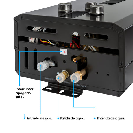 Calentador de Agua Challenger Negro 35x61cm 12 Litros de Tiro Forzado para Gas Natural - CALENTADORES DE AGUA | Bylmo