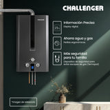 Calentador de Agua Challenger Negro 42x71cm 16 Litros de Tiro Forzado para Gas Natural - CALENTADORES DE AGUA | Bylmo