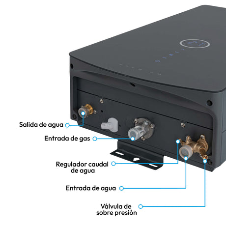 Calentador de Agua Challenger Negro 35x65cm 16 Litros de Tiro Forzado para Gas Natural - CALENTADORES DE AGUA | Bylmo