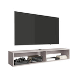Rack de TV Flotante Gris Positano 150x26.5cm Para TV Hasta 65 Pulgadas con Ranuras para Cables - MUEBLES DE TV | Bylmo