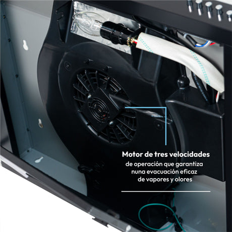 Campana Extractora Challenger Negro 59.7x8cm de Tres Velocidades - CAMPANAS Y EXTRACTORES | Bylmo
