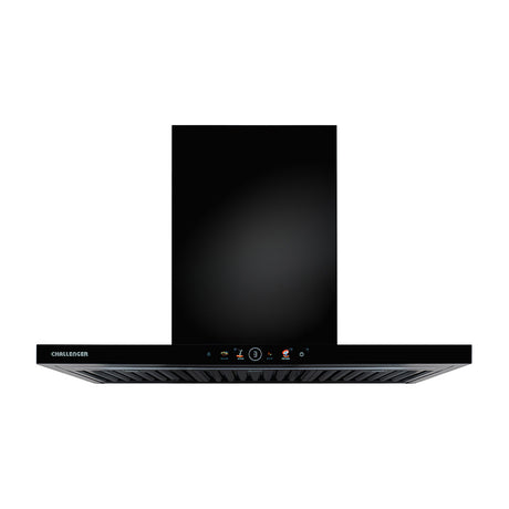 Campana Península Challenger Aura Negro 90x111cm de Tres Velocidades con Pantalla Digital - CAMPANAS Y EXTRACTORES | Bylmo