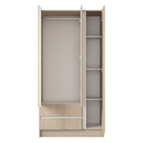 Closet Armario AM20223 Arena y Blanco 91x180cm con Dos Puertas y Dos Cajones - CLOSETS | Bylmo