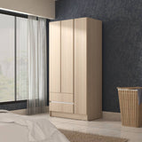 Closet Armario AM20223 Arena y Blanco 91x180cm con Dos Puertas y Dos Cajones - CLOSETS | Bylmo