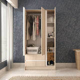 Closet Armario AM20223 Arena y Blanco 91x180cm con Dos Puertas y Dos Cajones - CLOSETS | Bylmo