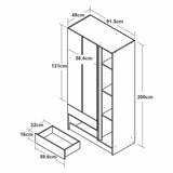 Closet Armario AM20223 Arena y Blanco 91x180cm con Dos Puertas y Dos Cajones - CLOSETS | Bylmo