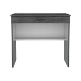 Escritorio 80C Roble Gris y Blanco 80x73.6cm con Un Cajón - ESCRITORIOS | Bylmo