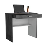 Escritorio 80C Roble Gris y Blanco 80x73.6cm con Un Cajón - ESCRITORIOS | Bylmo