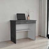 Escritorio 80C Roble Gris y Blanco 80x73.6cm con Un Cajón - ESCRITORIOS | Bylmo