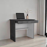 Escritorio 80C Roble Gris y Blanco 80x73.6cm con Un Cajón - ESCRITORIOS | Bylmo