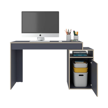 Centro de Computo Normandy Azul 132x75cm con Organizador de Libros - ESCRITORIOS | Bylmo