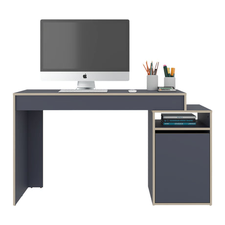 Centro de Computo Normandy Azul 132x75cm con Organizador de Libros - ESCRITORIOS | Bylmo