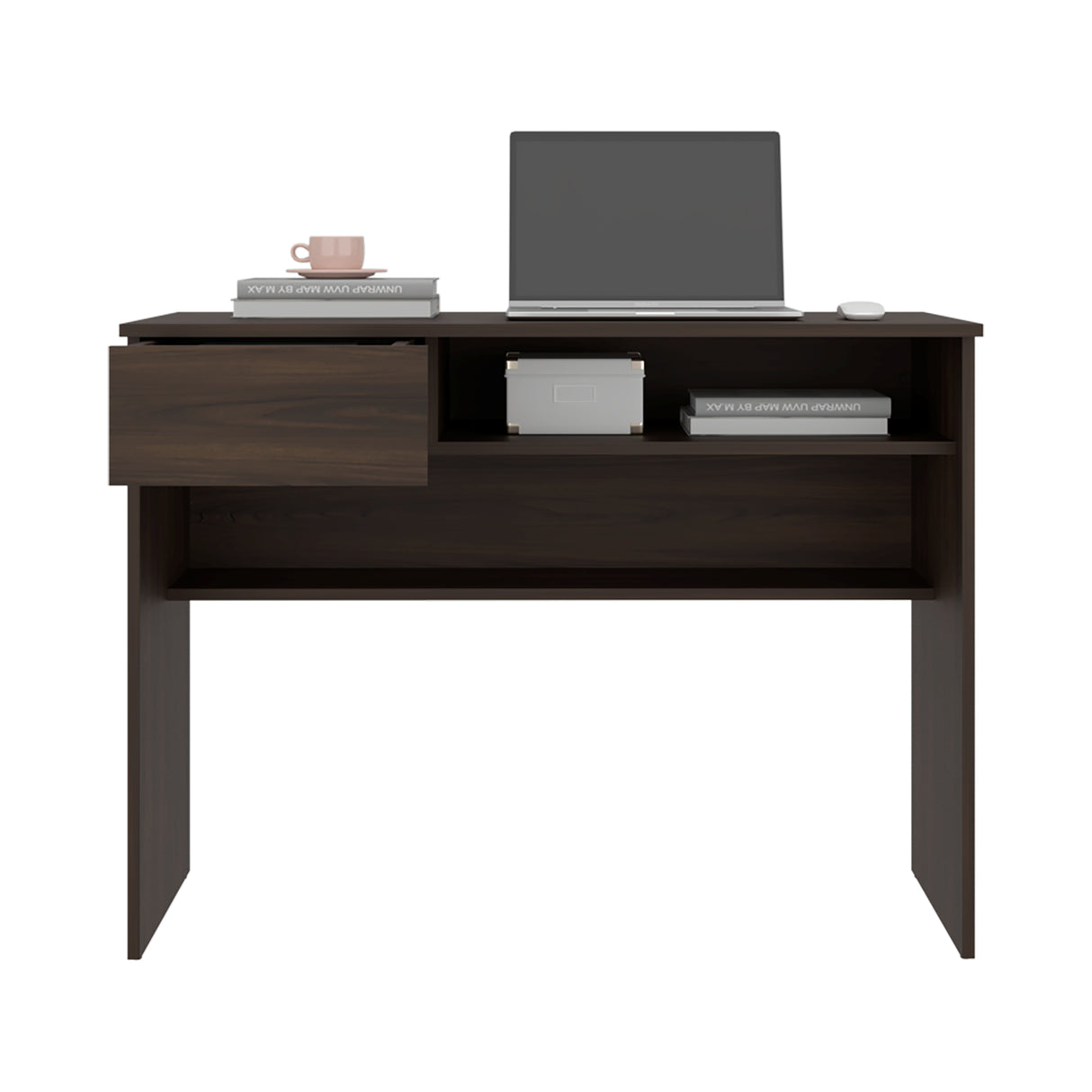 Escritorio Hungria Nogal 100x75.7cm con Un Cajón