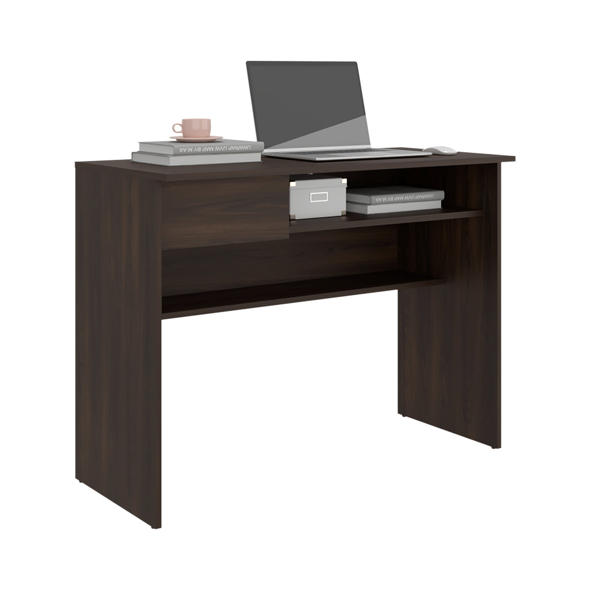 Escritorio Hungria Nogal 100x75.7cm con Un Cajón