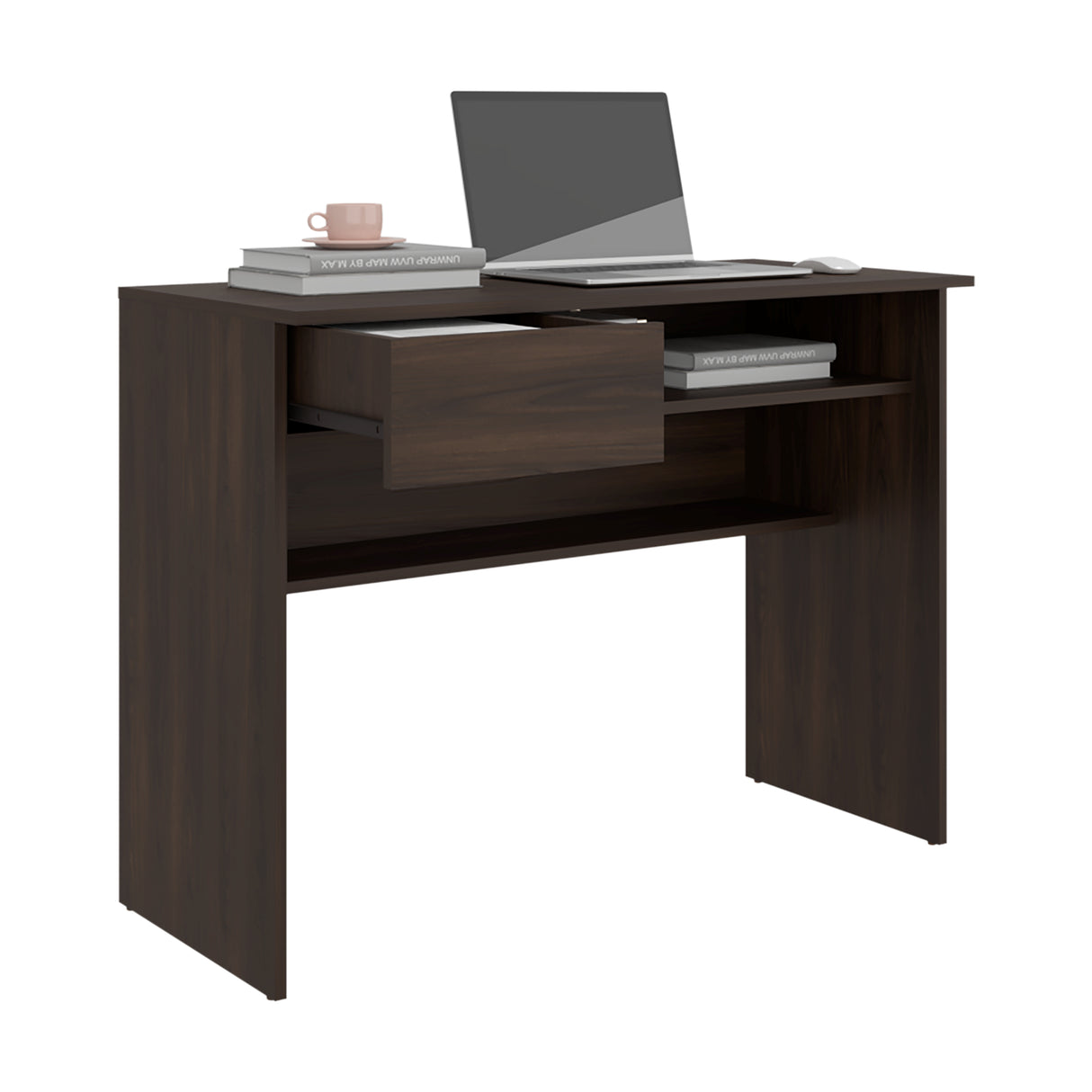 Escritorio Hungria Nogal 100x75.7cm con Un Cajón