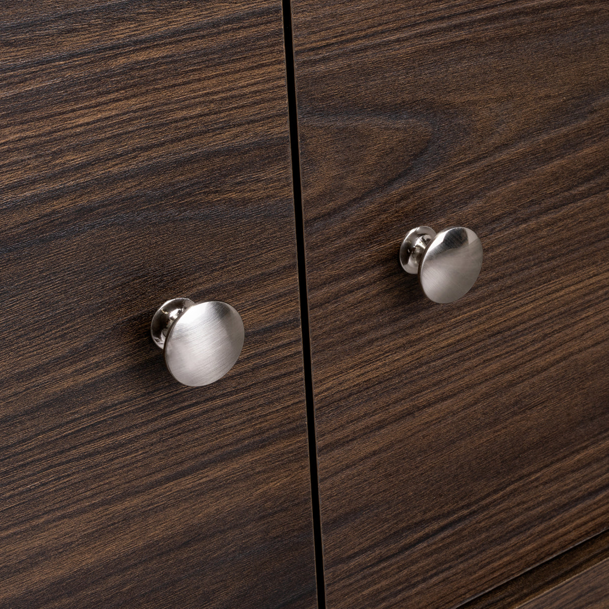 Centro de Entretenimiento Blaine Nogal 180x180.6cm para TV Hasta 65" Pulgadas con Siete Compartimientos