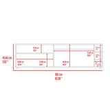 Rack de TV Suxta Nogal 160x45.4cm para TV Hasta 70" Pulgadas con Seis Compartimientos - MUEBLES DE TV | Bylmo
