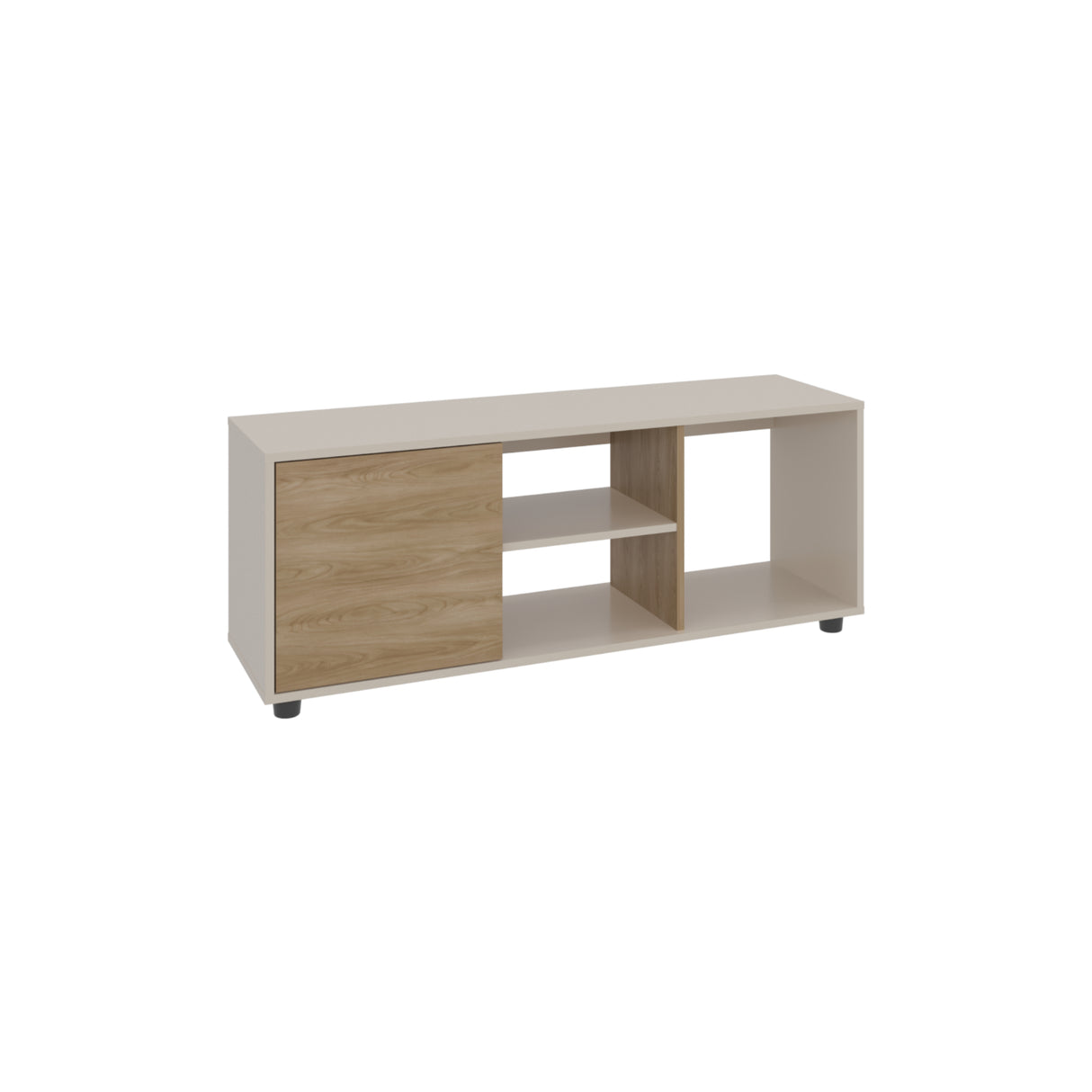 Rack de TV Adel Capri y Fresno Europeo 120.3x46.7cm para TV Hasta 50" Pulgadas con Tres Compartimientos