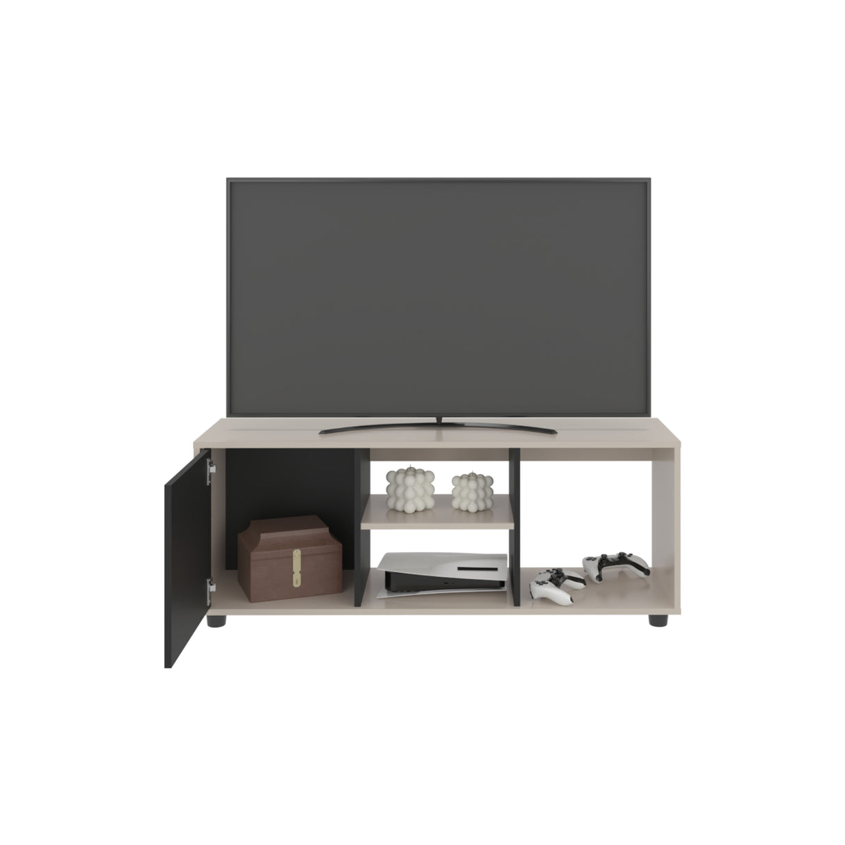 Rack de TV Adel Capri y Wengue 120.3x46.7cm para TV Hasta 50" Pulgadas con Tres Compartimientos