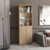 Estantería Rectangular Home Fresno Europeo y Blanco Marquez 62.8x180.6cm con Tres Compartimientos y con Un Entrepaños