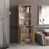 Estantería Rectangular Home Fresno Europeo y Blanco Marquez 62.8x180.6cm con Tres Compartimientos y con Un Entrepaños