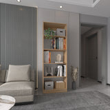 Estantería Rectangular Home Fresno Europeo y Blanco Marquez 62.8x180.6cm con Cuatro Compartimientos y con Tres Entrepaños