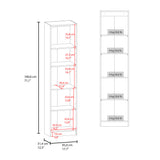 Estantería Rectangular Home Wengue 45x180.6cm con Cuatro Entrepaños