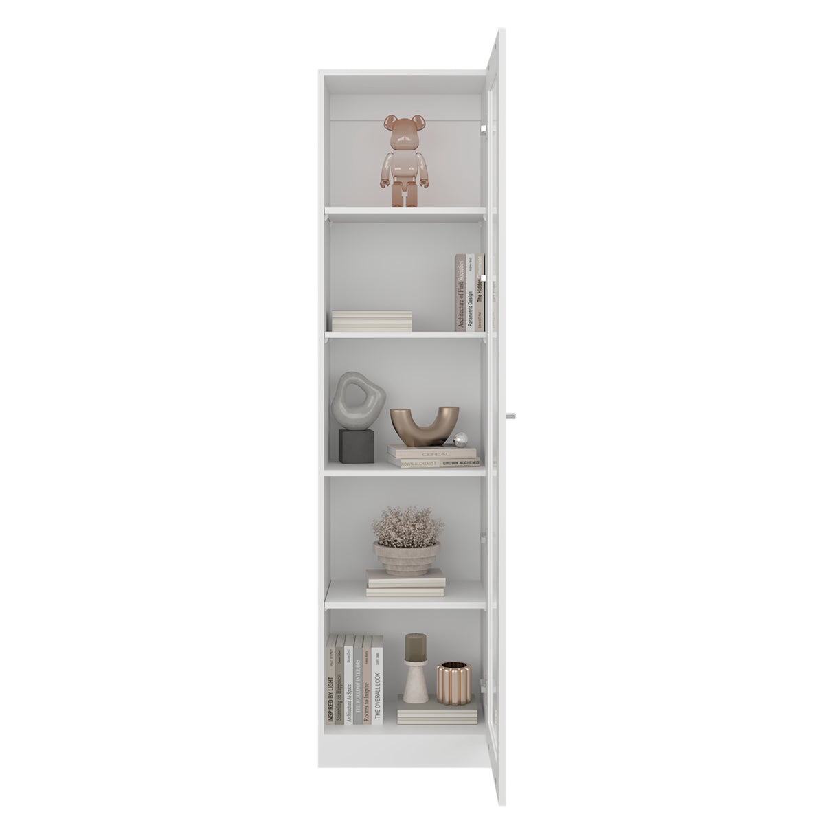 Vitrina Rectangular Home Blanco Marquez 45x180.6cm con Cuatro Entrepaños
