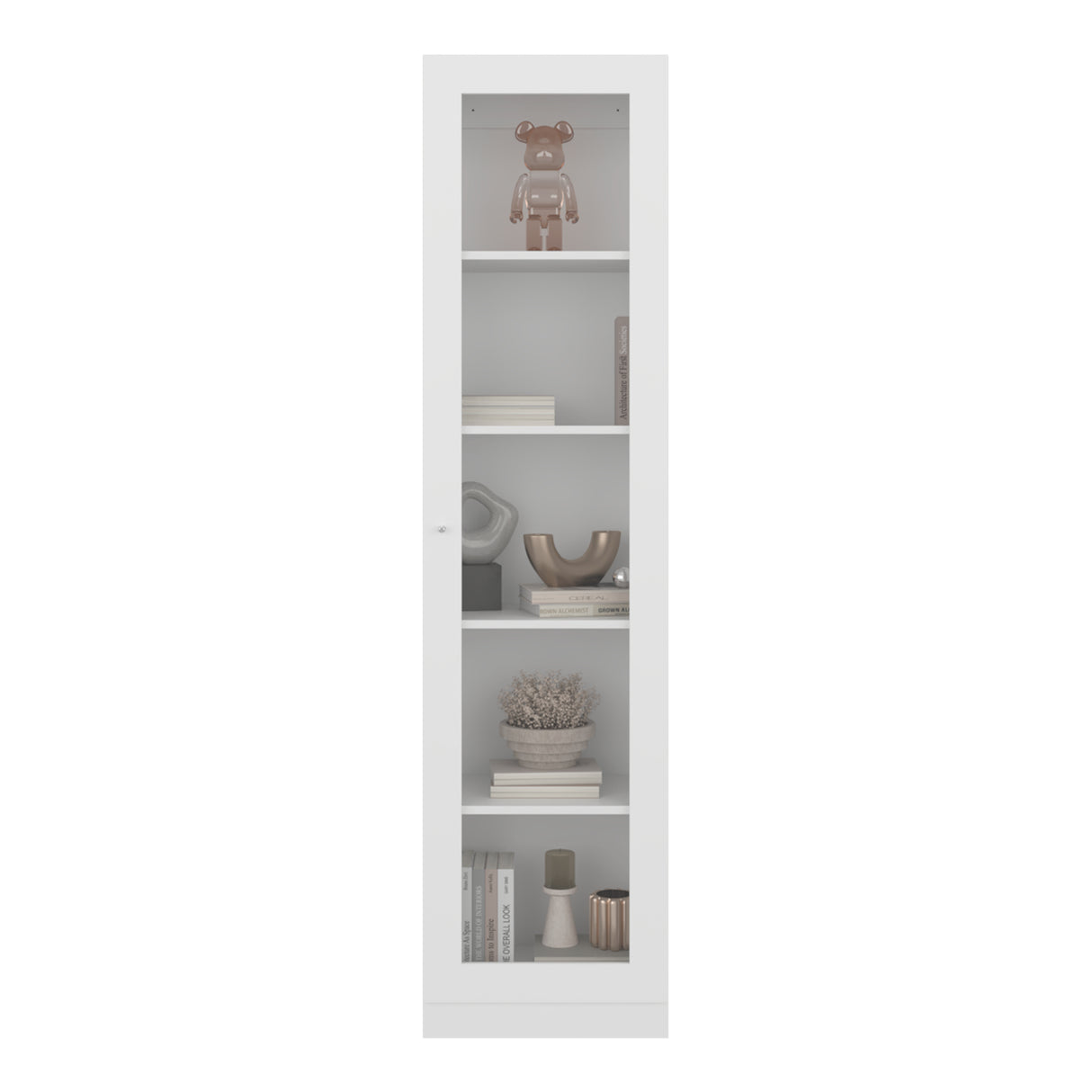 Vitrina Rectangular Home Blanco Marquez 45x180.6cm con Cuatro Entrepaños
