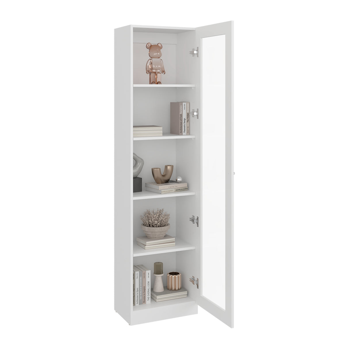 Vitrina Rectangular Home Blanco Marquez 45x180.6cm con Cuatro Entrepaños