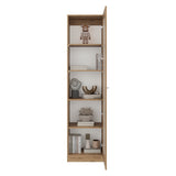 Vitrina Rectangular Home Macadamia 45x180.6cm con Cuatro Entrepaños