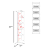 Vitrina Rectangular Home Milan y Blanco 45x180.6cm con Cuatro Entrepaños