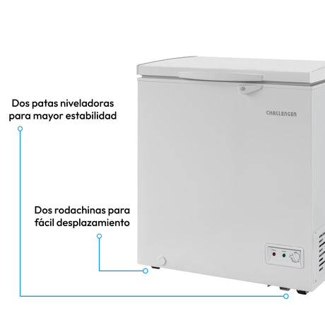 Congelador Challenger Blanco 75.4x84.5cm de 140 Litros Frost con Un Compartimiento - CONGELADORES | Bylmo