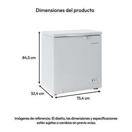 Congelador Challenger Blanco 75.4x84.5cm de 140 Litros Frost con Un Compartimiento - CONGELADORES | Bylmo