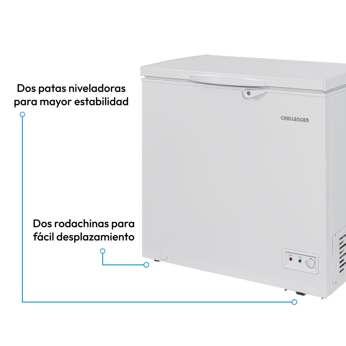 Congelador Challenger Blanco 88x84.5cm de 198 Litros Frost con Un Compartimiento - CONGELADORES | Bylmo