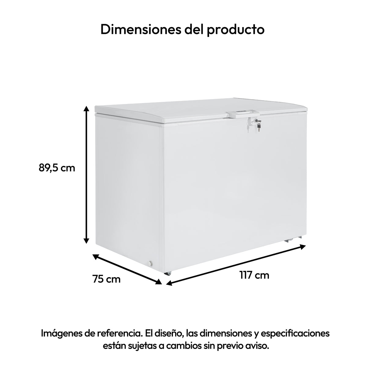 Congelador Challenger Blanco 117x89.5cm de 337 Litros Frost con Un Compartimiento