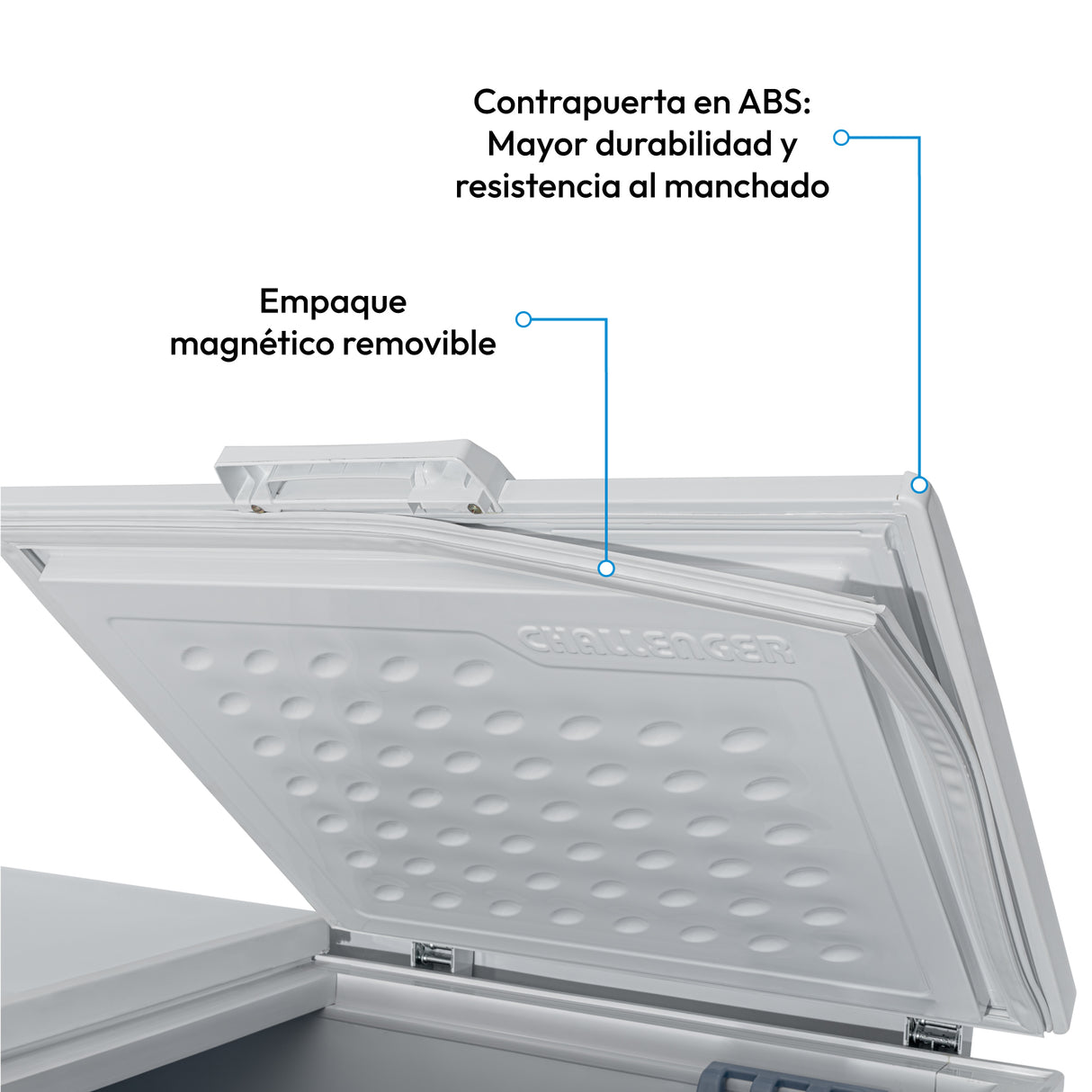 Congelador Challenger Blanco 156x89.5cm de 490 Litros Frost con Un Compartimiento