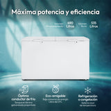 Congelador Challenger Blanco 156x89.5cm de 490 Litros Frost con Un Compartimiento