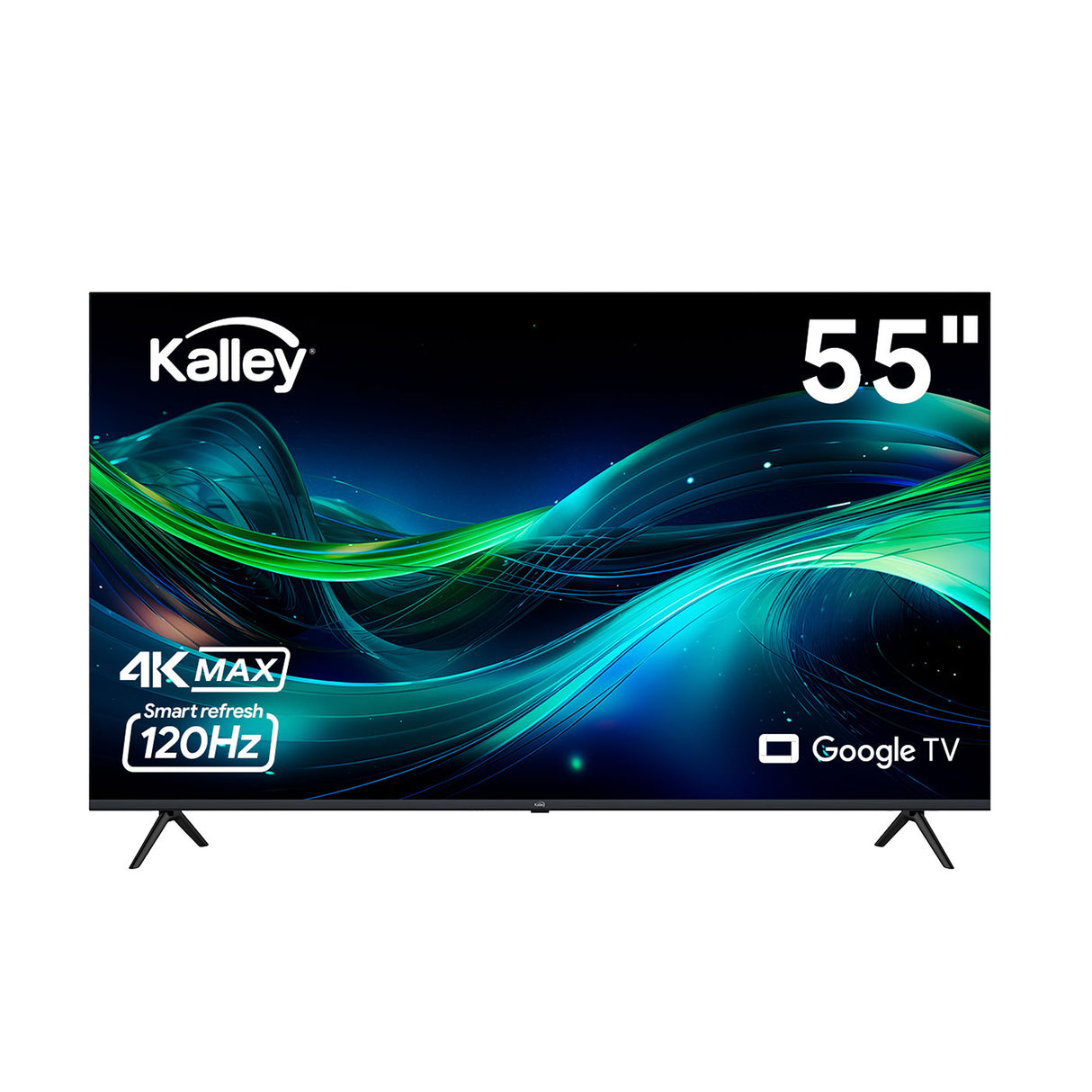 Televisor Kalley Google TV Negro 122.6x77.6cm de 55" Pulgadas Smart LED 4K 2160P con Wifi y Bluetooth Integrado