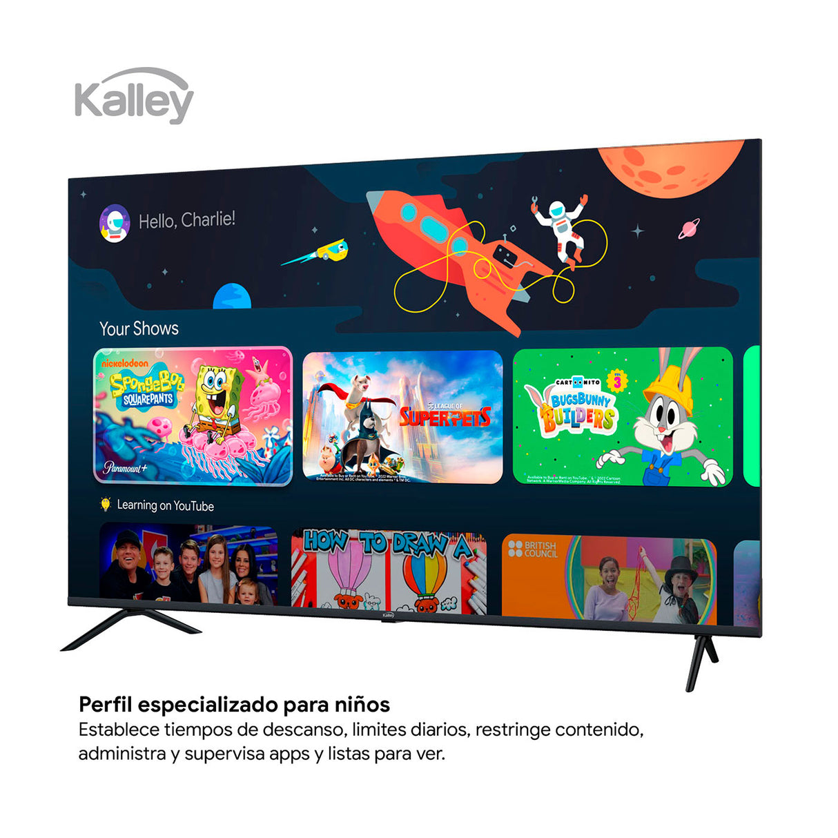 Televisor Kalley Google TV Negro 111.1x71.07cm de 50" Pulgadas Smart LED 4K 2160P con Wifi y Bluetooth Integrado