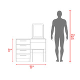 Tocador Kaia Avellana y Wengue 100x126.7cm con Cuatro Cajones y con Espejo