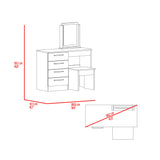 Tocador Kaia Avellana y Wengue 100x126.7cm con Cuatro Cajones y con Espejo