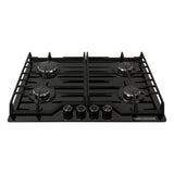Estufa de Empotrar Challenger Cristal Squadra Negro 65x52cm para Gas Natural con Cuatro Quemadores - ESTUFAS DE EMPORTRAR Y CUBIERTAS | Bylmo