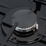 Estufa de Empotrar Challenger Cristal Squadra Negro 65x52cm para Gas Natural con Cuatro Quemadores - ESTUFAS DE EMPORTRAR Y CUBIERTAS | Bylmo
