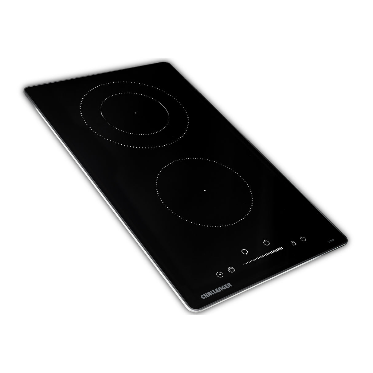Estufa de Empotrar Challenger Vitrocerámica Negro 30x50cm 220 Voltios con Dos Quemadores y con Pantalla Digital - ESTUFAS DE EMPORTRAR Y CUBIERTAS | Bylmo