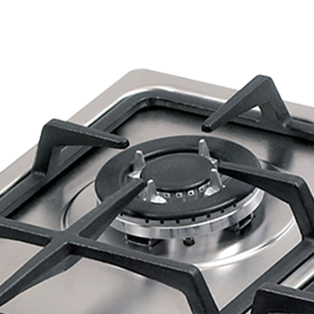 Estufa de Empotrar Challenger Gamma Plateado y Gris 58.5x51cm para Gas Natural con Tres Quemadores y Un Quemador Triple Corona - ESTUFAS DE EMPORTRAR Y CUBIERTAS | Bylmo