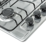 Estufa de Empotrar Challenger Precisa Plateado y Gris 58.5x43.5cm para Gas Natural con Cuatro Quemadores - ESTUFAS DE EMPORTRAR Y CUBIERTAS | Bylmo