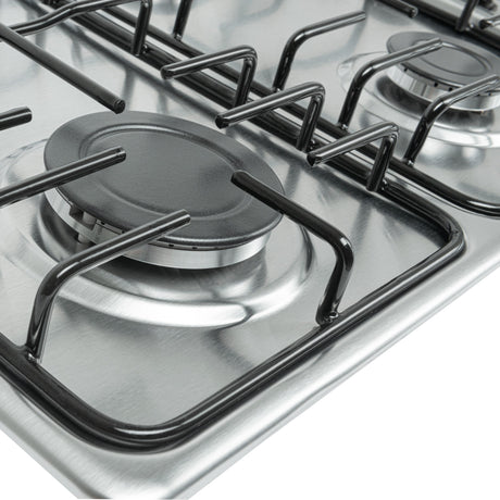 Estufa de Empotrar Challenger Precisa Plateado y Gris 58.5x43.5cm para Gas Natural con Cuatro Quemadores - ESTUFAS DE EMPORTRAR Y CUBIERTAS | Bylmo