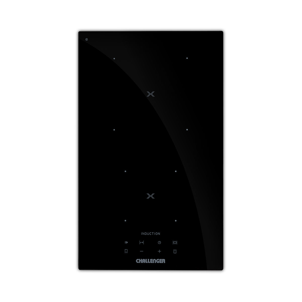 Estufa de Empotrar Challenger Inducción Negro 30x52cm 220 Voltios con Dos Quemadores y con Pantalla Digital - ESTUFAS DE EMPORTRAR Y CUBIERTAS | Bylmo