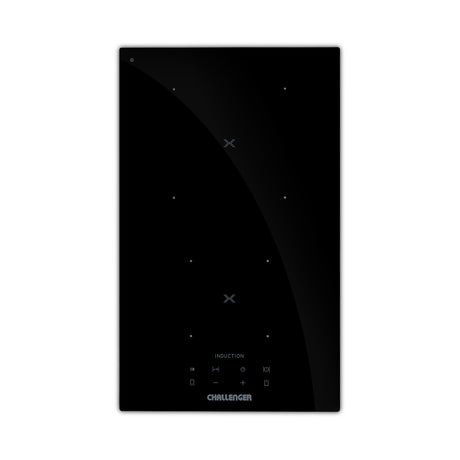 Estufa de Empotrar Challenger Inducción Negro 30x52cm 220 Voltios con Dos Quemadores y con Pantalla Digital - ESTUFAS DE EMPORTRAR Y CUBIERTAS | Bylmo
